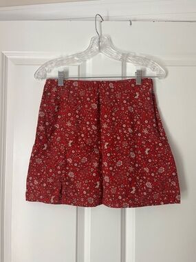 American Eagle Outfitters Red Floral Skirt